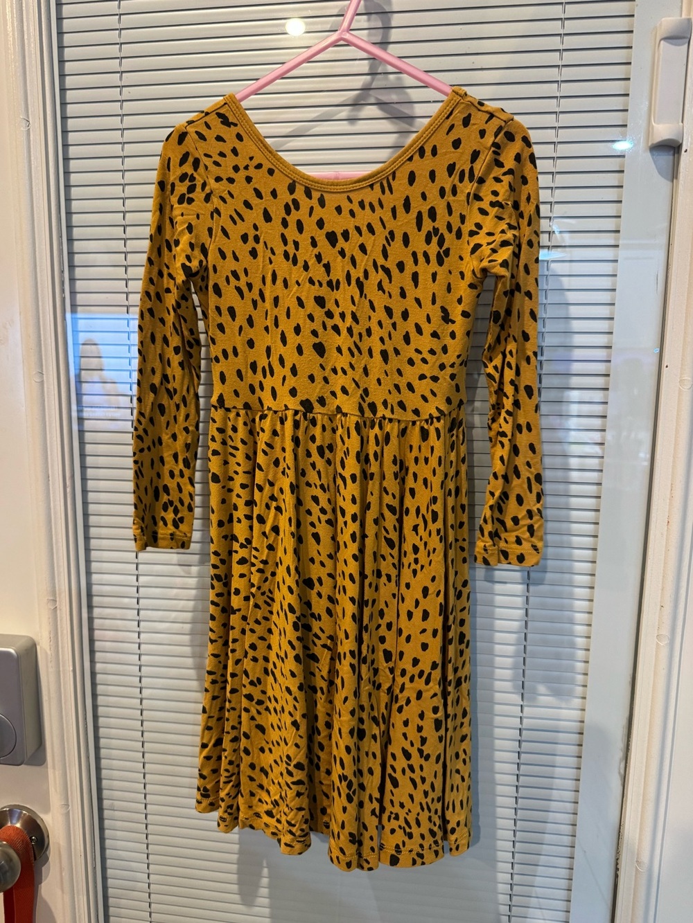 Kyte Baby Girls Mustard Cheetah Leopard Print Twirl Dress Size 5T